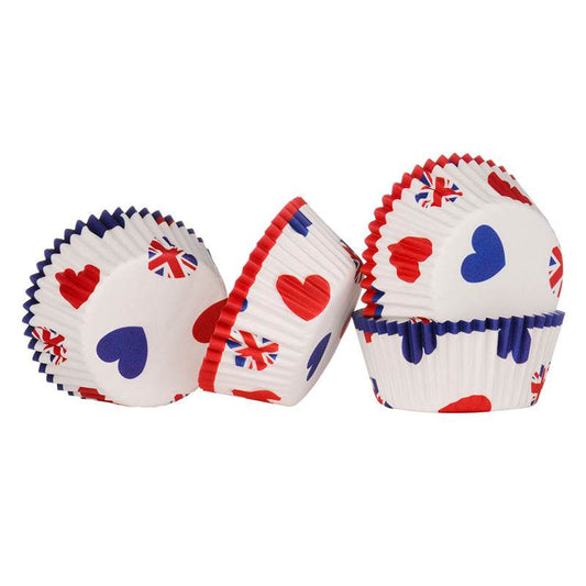 I Love Uk 60Pcs Medium Cupcake Cases - Premier Home