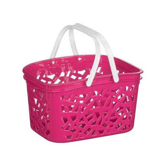 Hot Pink Plastic Storage Basket - 2.4 Ltr