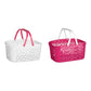 White/Hot Pink Plastic Storage Basket