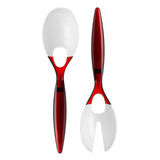 Red And White Plastic Salad Spoon & Fork - Premier Home