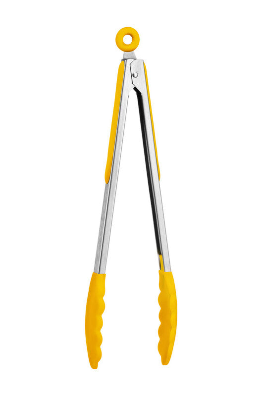 Yellow Silicone Stainless Steel Zing Tongs