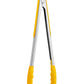 Yellow Silicone Stainless Steel Zing Tongs
