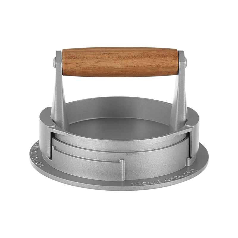 High-quality hamburger press for making perfectly shaped patties, an essential kitchen accessory for grilling enthusiasts.