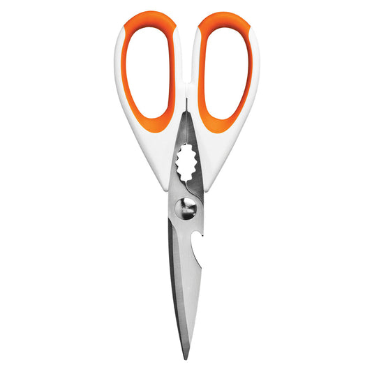 Multi-function scissors for versatile kitchen and household tasks.