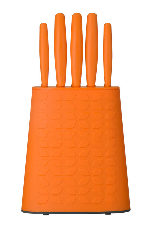 5Pc Orange Knife Block Set