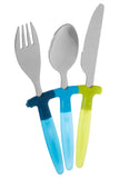 "Brasserie Cutlery Set featuring elegant stainless steel design with forks, knives, and spoons.