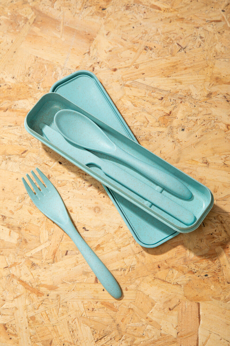 Mimo 3 Pc Blue Finish Cutlery Set with Box