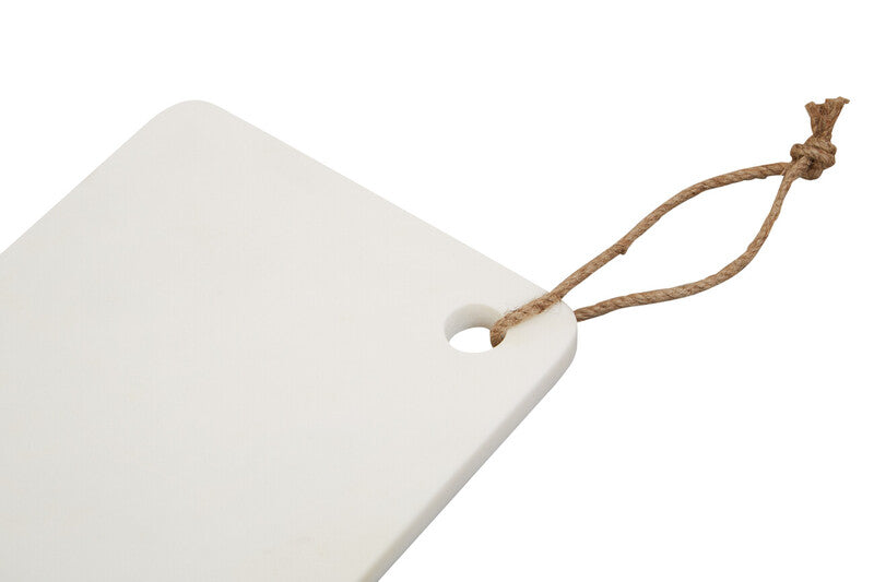Kindia White Marble Chopping and Serving Board with Hanging Loop