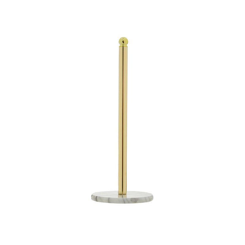 Delphine Light Gold Small Kitchen Roll Holder With Marble Base