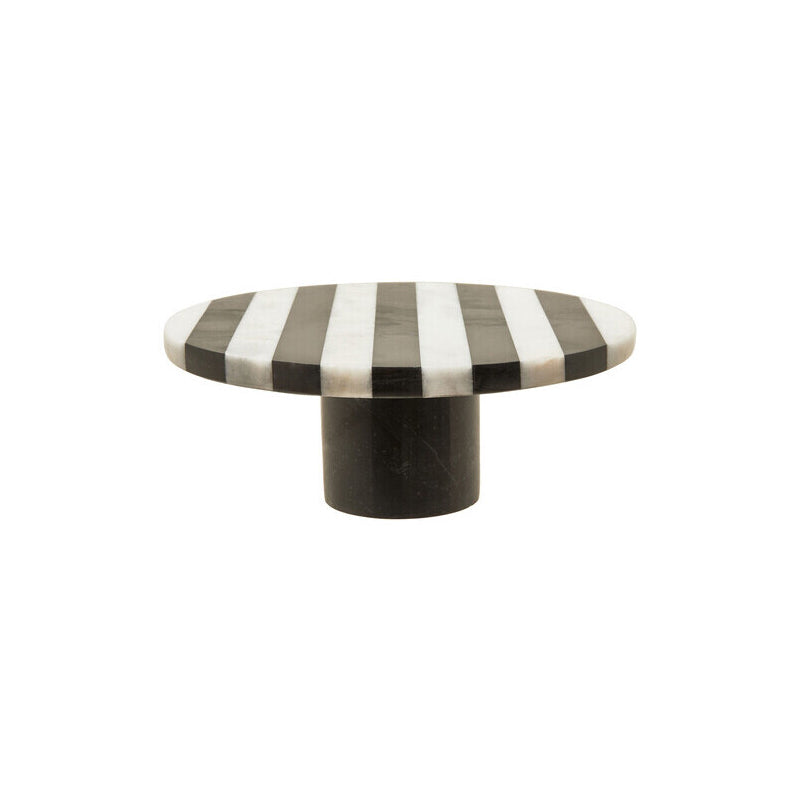 Soma Small Black and White Marble Round Cake Stand