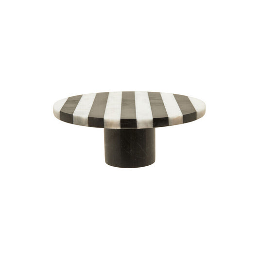 Soma Small Black and White Marble Round Cake Stand