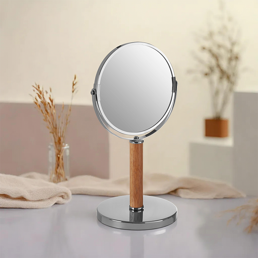 Cassini Iron / Rubberwood Table Mirror