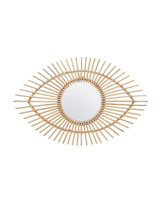Mataram Natural Rattan Eye Shape Wall Mirror