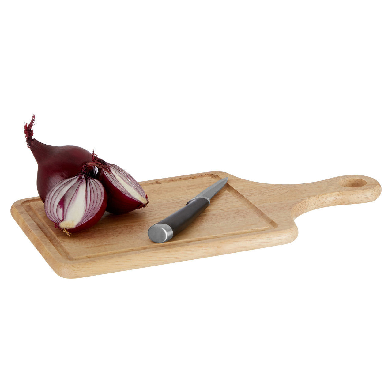 Rubberwood Indented Paddle Chopping Board