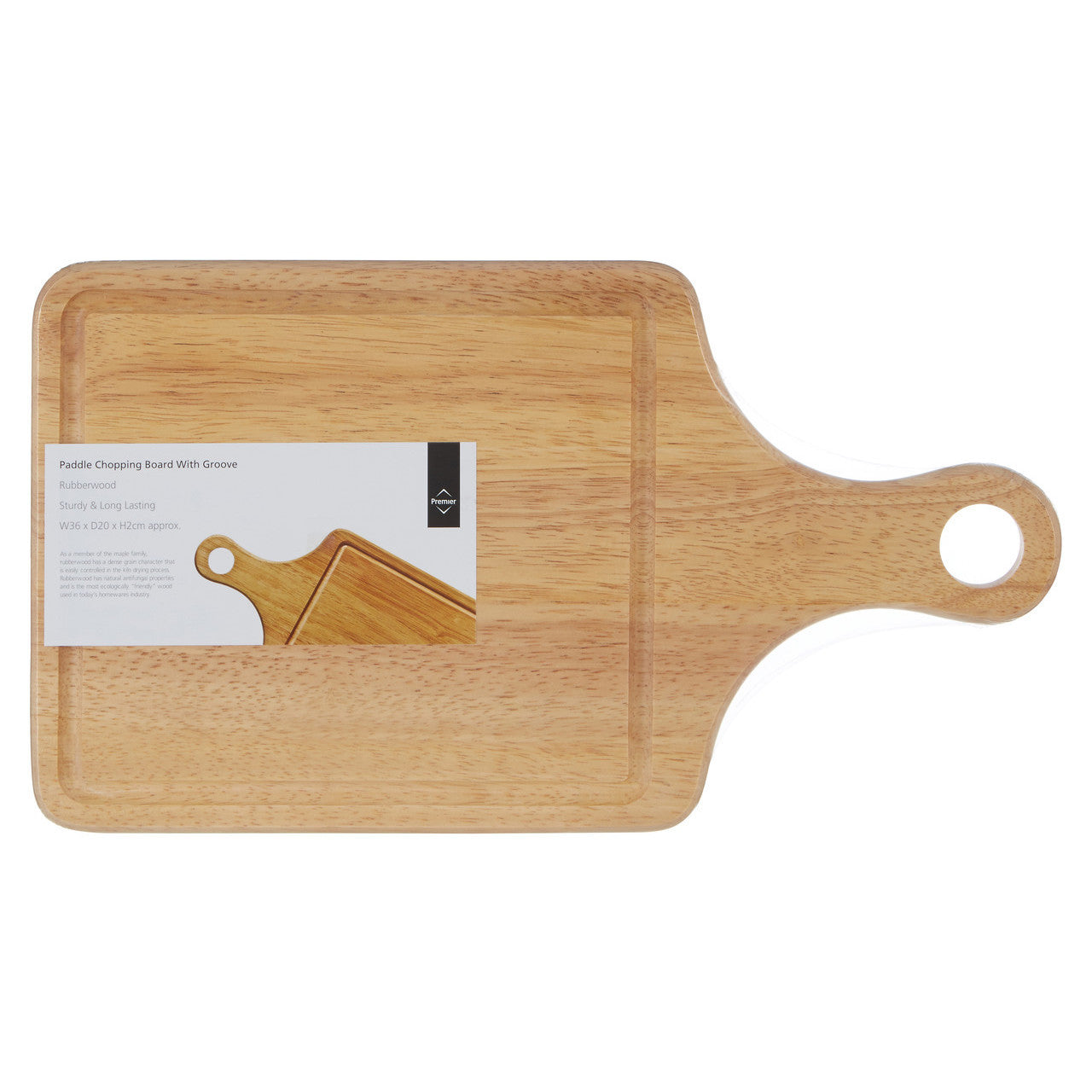 Rubberwood Indented Paddle Chopping Board