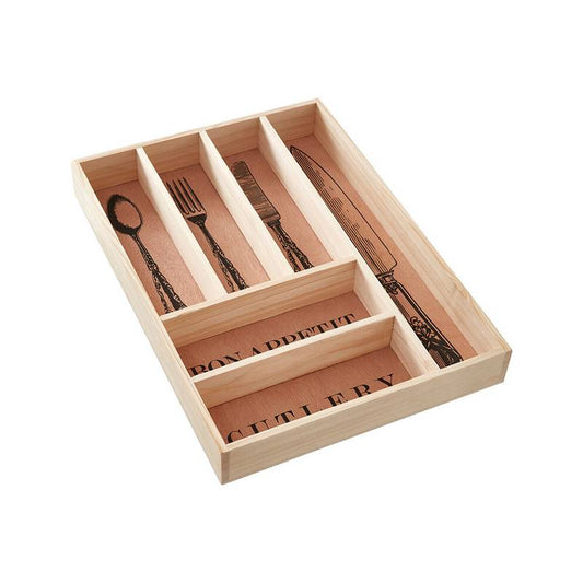 Bessan Wooden Vintage Design Cutlery Tray