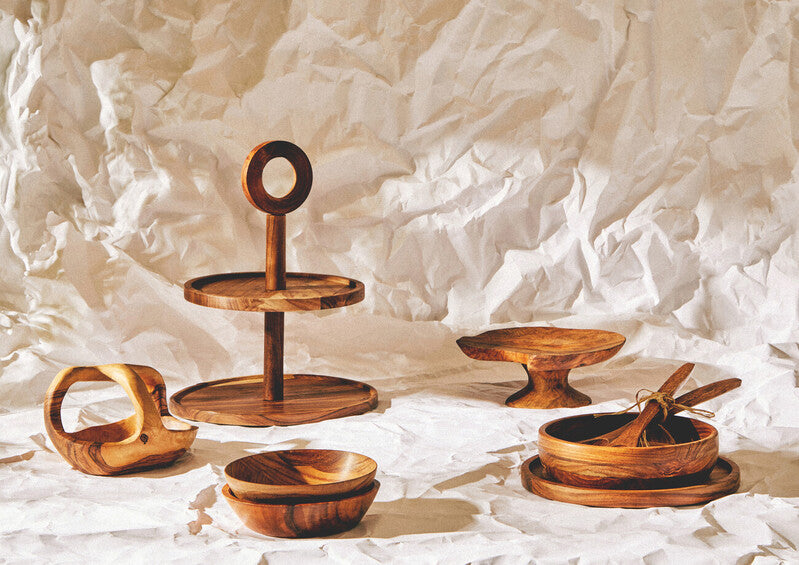 Kora Sheesham Wood Two Tier Cake Stand