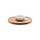 Kora Acacia Wood And White Marble Chip And Dip Platter