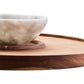 Kora Acacia Wood And White Marble Chip And Dip Platter