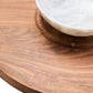 Kora Acacia Wood And White Marble Chip And Dip Platter