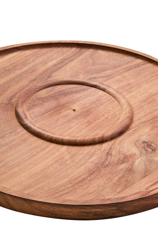 Kora Acacia Wood And Cream Marble Chip And Dip Platter