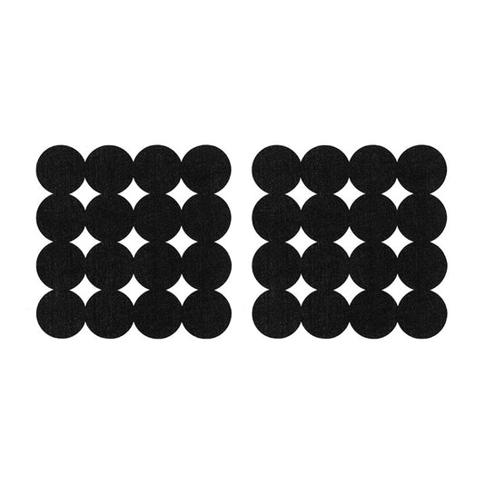 Circle Design Black Felt Placemats - Set of 2