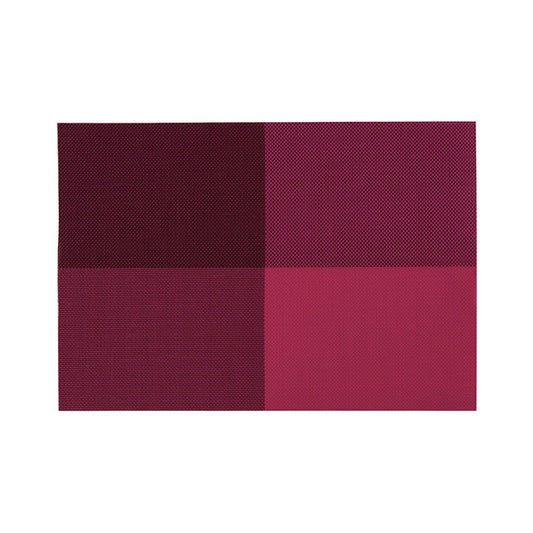 Pink PVC Grid Design Placemats - Set of 4