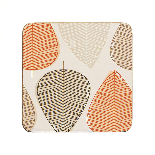 Orange Leaf Coasters - Set Of 4