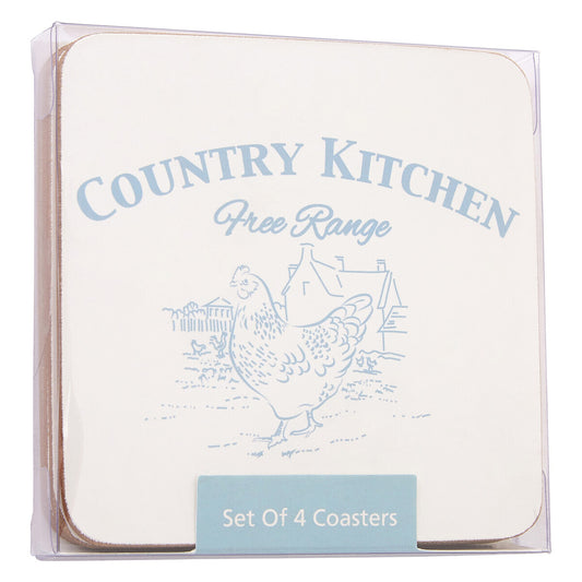 Country Kitchen Coasters Cork - Set Of 4