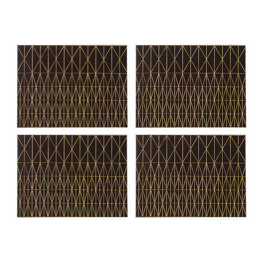 Geome Prism Black And Gold Placemats