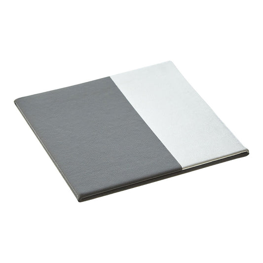 Geome Dipped Grey And Silver Coasters