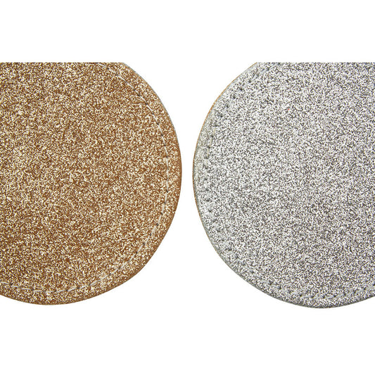 Reversible Gold and Silver Glitter Coasters