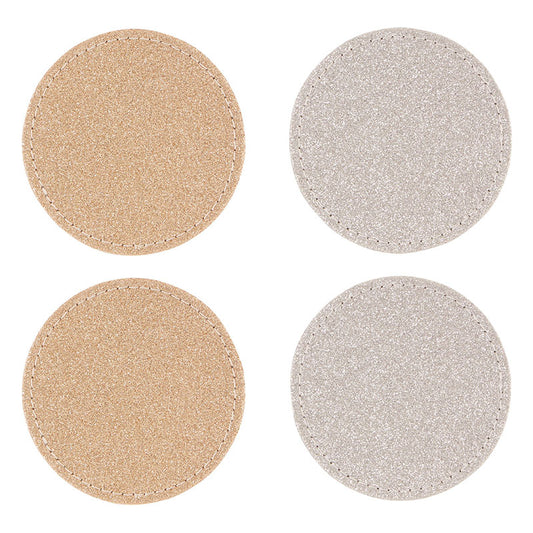 Reversible Gold and Silver Glitter Coasters