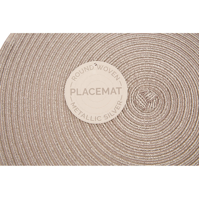 Round Silver Thread Woven Placemat