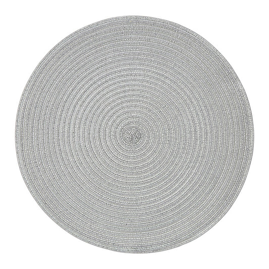 Round Silver Thread Woven Placemat