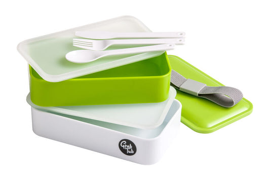 Grub Tub Green & White Lunch Box