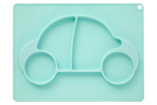 Zing Baby Blue Car Food Plate