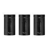 Set of Three Clear and Black Storage Jars - Premier Home