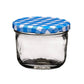 Gingham Clear 150ml Glass Jar with Blue Gingham Lid - Premier Home