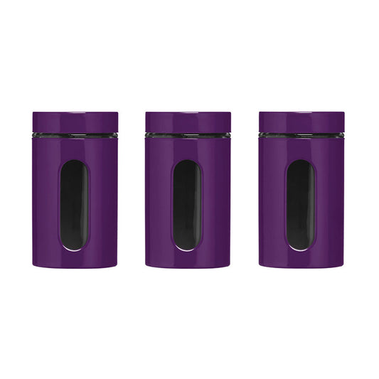 Purple Storage Jars - Set of 3