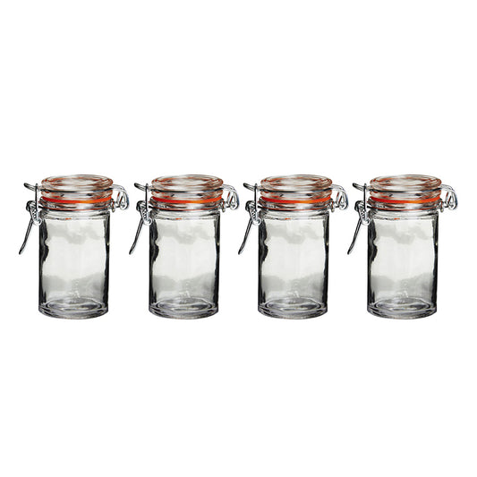 Round Glass Clip Top Jars - Set of 4
