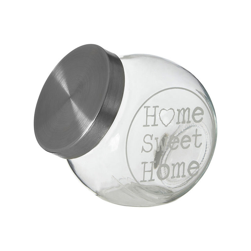 Olivia 700ml Glass Storage Jar with Metal Lid