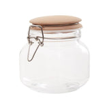 Luca Square 800ml Glass Jar With Wooden Lid - Premier Home