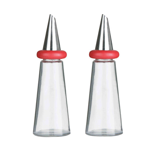 Red Plastic Oil And Vinegar Set
