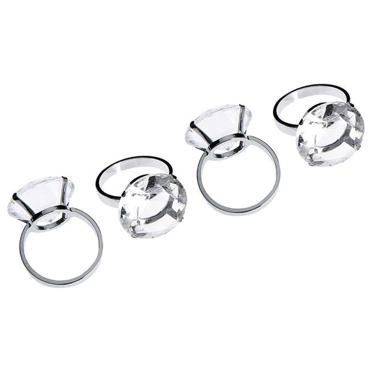 Clear Diamante Napkin Rings - Set Of 4