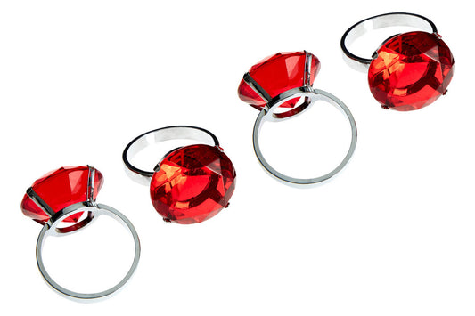 Red Diamante Napkin Rings- Set Of 4