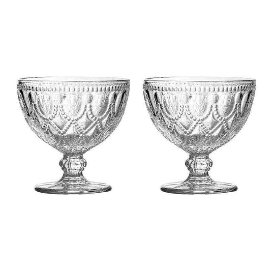 Fleur Clear Glass Sundae Dishes - Set Of 2