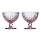 Fleur Pink Glass Sundae Dishes - Set Of 2