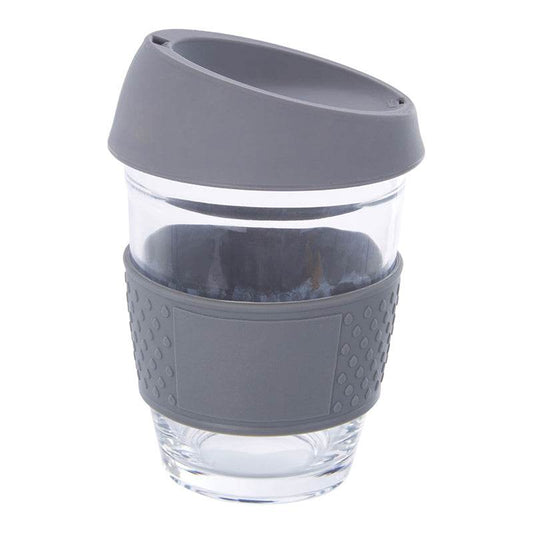 Mimo Glass Mug with Grey Silicone Band Lid - Premier Home