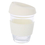 Mimo Glass Mug with Cream Silicone Band Lid - Premier Home